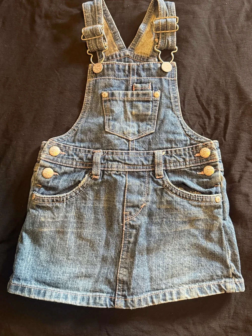 Levi's Blue Denim Kids Overall Skirt with Adjustable Straps